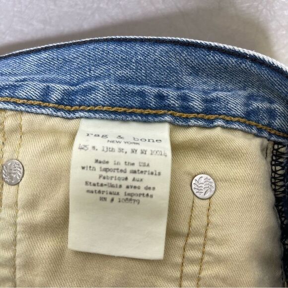 Rag & bone Distressed Boy Denim Shorts in Martini Raw Hem 27 - Picture 7 of 8